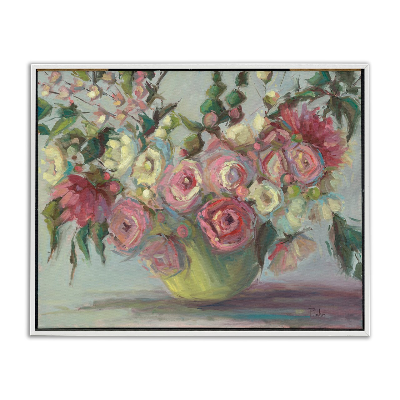 Stupell Industries Peonies In Green Vase Framed Giclee, design by Vanessa Piche